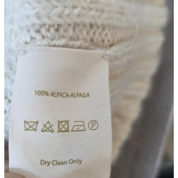 Free People Sweater Womens Medium Large White 100% Alpaca Chunky Knit Coatigan - Picture 5 of 10